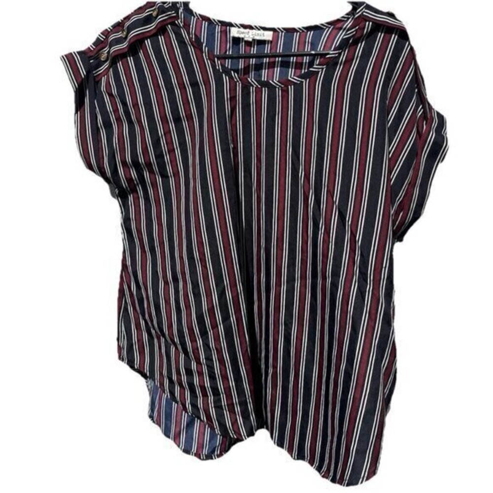 Vintage Speed Limit MPH 80s Size Large Multicolor Stripe Button Top Shirt